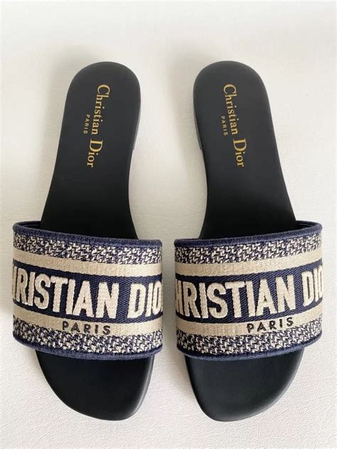 navy blue dior slides|Dior deep blue slide.